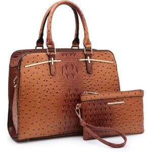 Women’s 2-Piece Handbag Set: Tote & Hobo Bag with 3 Compartments